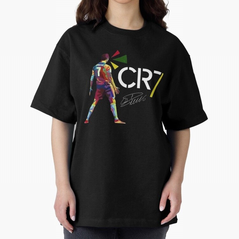 Cr7 Cristiano Ronaldo Signature Oversized T-Shirt Remember Iconic Moments from Global Football Passion for FIFA World Cup 2026 USA Canada Mexico, Celebrating Mbappe and Neymar, Portugal, Football Festival Excitement, Trophy Ambitions, Country