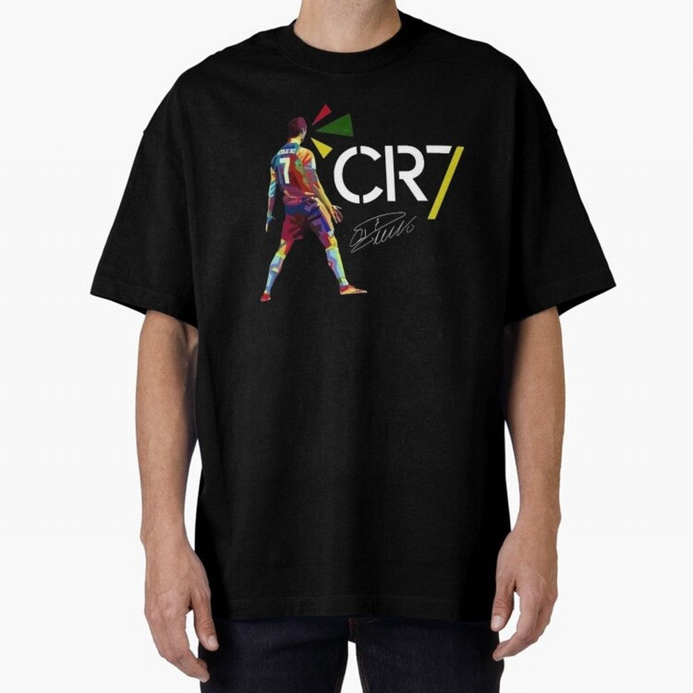 Cr7 Cristiano Ronaldo Signature Oversized T-Shirt Remember Iconic Moments from Global Football Passion for FIFA World Cup 2026 USA Canada Mexico, Celebrating Mbappe and Neymar, Portugal, Football Festival Excitement, Trophy Ambitions, Country