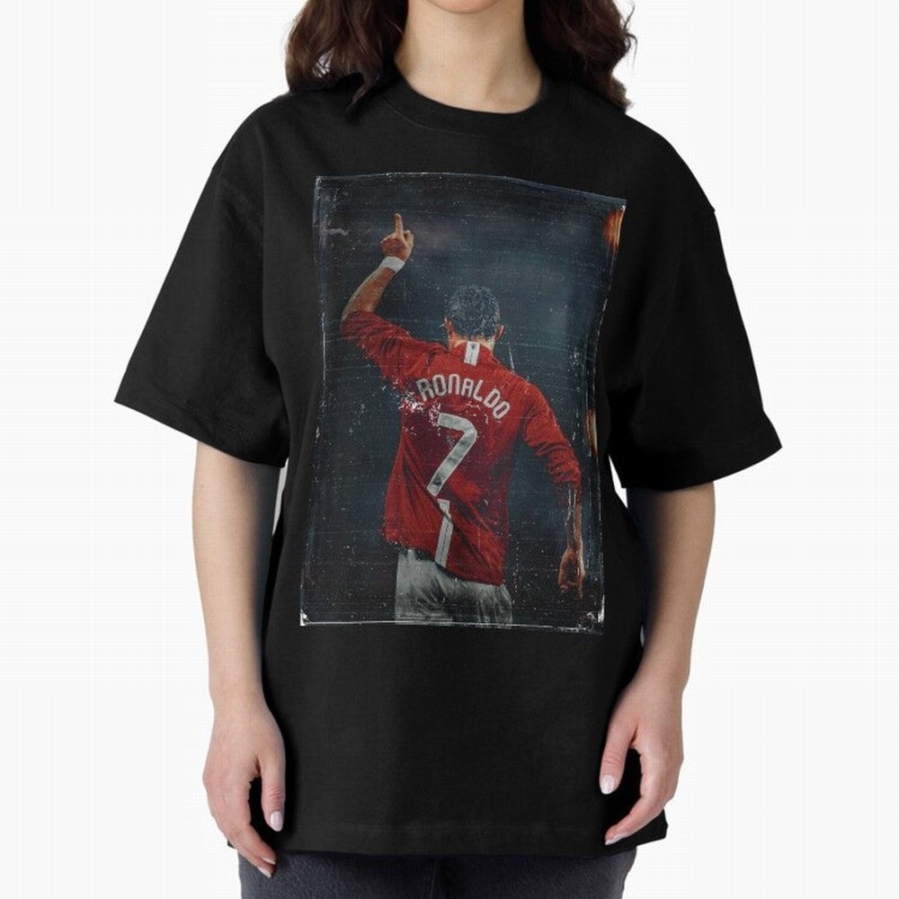 Cristiano Ronaldo Vintage Oversized T-Shirt Showcase FIFA World Cup 2026 Group Stage for Fans of CR7 and France and Portugal, Bringing Retro Football Energy, Iconic Rivalries, Trophy Chase Drama and Stadium Atmosphere; Built for Supporters Chasing