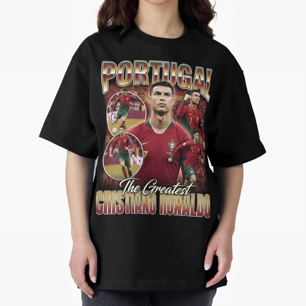 Cristiano Ronaldo Portugal Vintage Oversized T-Shirt Bring Stadium Energy to FIFA World Cup 2026 USA Canada Mexico for Fans of Haaland and Mbappe and France, Bringing Global Supporter Spirit, Legendary Goals, National Colors and Tournament