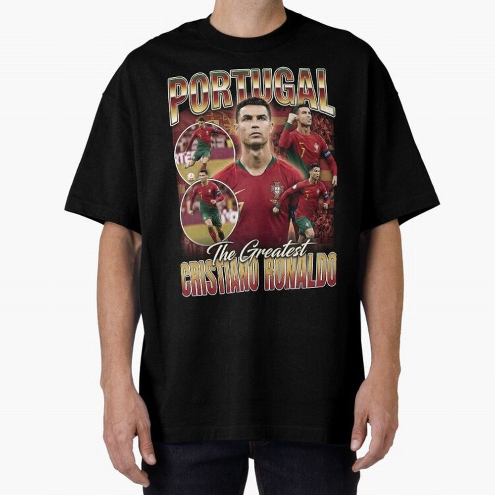 Cristiano Ronaldo Portugal Vintage Oversized T-Shirt Bring Stadium Energy to FIFA World Cup 2026 USA Canada Mexico for Fans of Haaland and Mbappe and France, Bringing Global Supporter Spirit, Legendary Goals, National Colors and Tournament