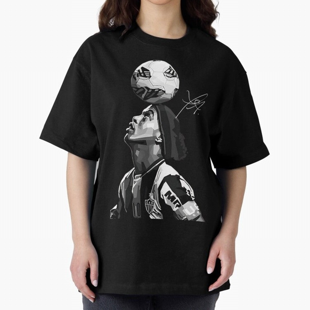 Ronaldinho - black white Oversized T-Shirt Carry National Pride through the FIFA World Cup 2026 USA Canada Mexico Journey through Mbappe Highlights, Argentina Pride, Global Supporter Spirit, Legendary Goals, National Colors and Tournament