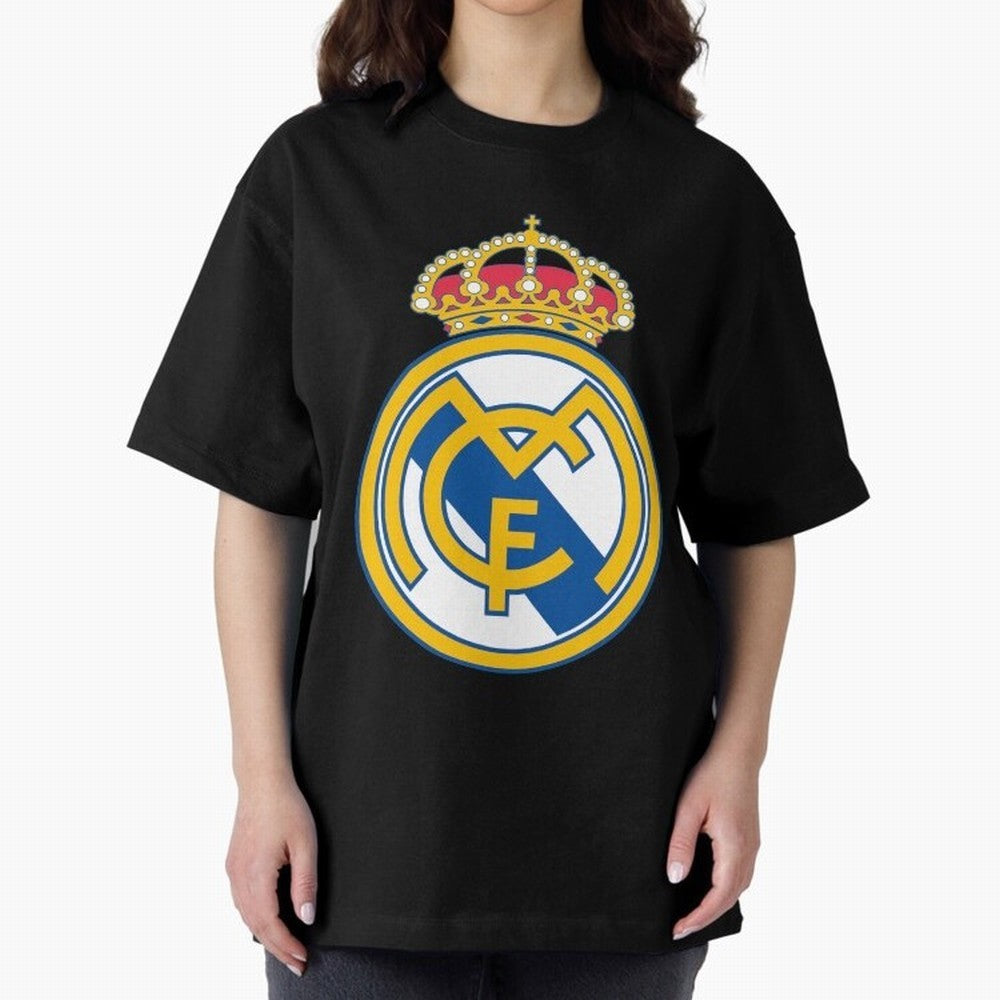 The Madrid CF Logo Oversized T-Shirt Fuel Match Day Hype around FIFA World Cup 2026, CR7, England and Germany, Champion Mindset, Group Stage Buzz, Knockout Tension and Passionate Fan Culture; Made for Die Hard Supporters, Soccer Lovers, Game Day