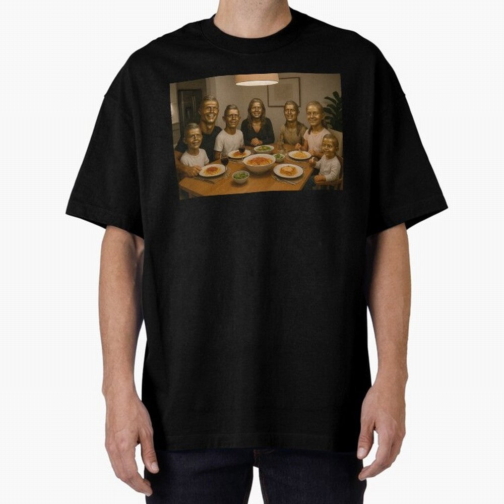 Ronaldo Bust Family Dinner Oversized T-Shirt Make Your Look Match FIFA World Cup 2026 USA Canada Mexico Celebrating Cristiano Ronaldo, England, France and Netherlands Energy, Champion Mindset, Group Stage Buzz, Knockout Tension and Passionate Fan