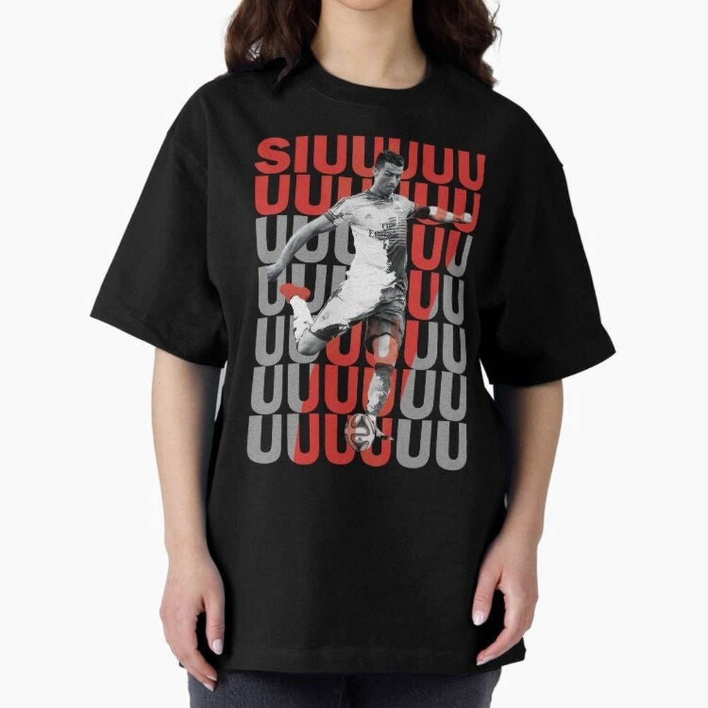 Siuuuuuu Cristiano Ronaldo Oversized T-Shirt Celebrate Classic Football Spirit in FIFA World Cup 2026 Group Stage for Fans of Haaland and Mbappe and Argentina, Bringing Football History, Final Match Energy, Crowd Noise and Once in a Lifetime
