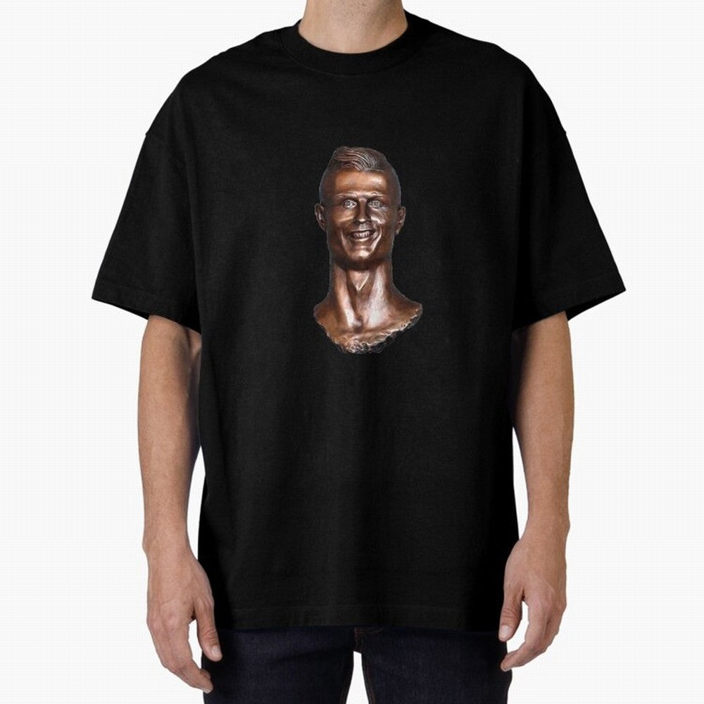 Cristiano Ronaldo Statue Oversized T-Shirt Back the Journey through FIFA World Cup 2026 Group Stage Centered on CR7 and Messi, Spain and Netherlands Energy, Soccer Culture, Superstar Moments, National Team Dreams and Competitive Fire; Great for