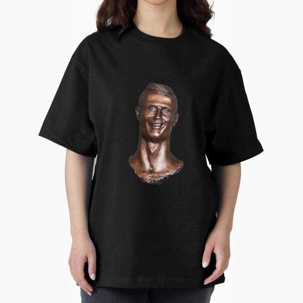 Cristiano Ronaldo Statue Oversized T-Shirt Back the Journey through FIFA World Cup 2026 Group Stage Centered on CR7 and Messi, Spain and Netherlands Energy, Soccer Culture, Superstar Moments, National Team Dreams and Competitive Fire; Great for