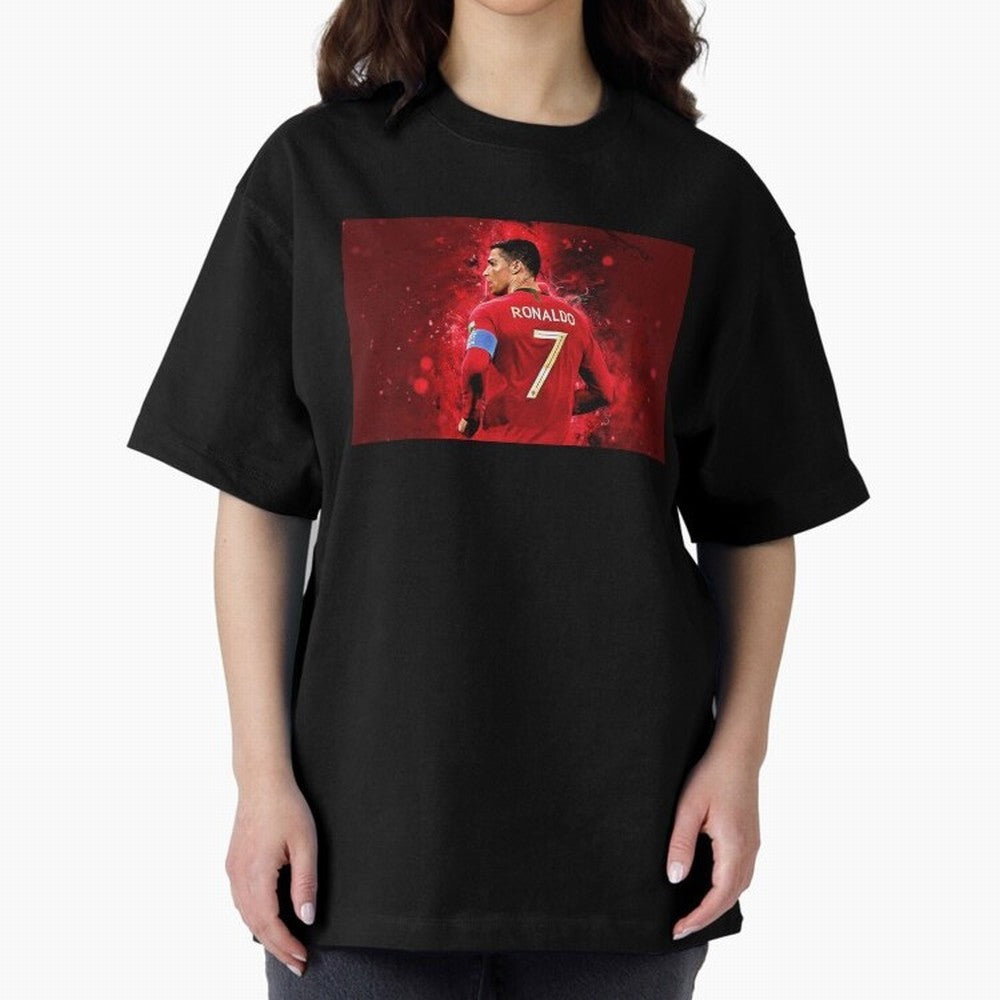 Cristiano Ronaldo Oversized T-Shirt Show Match Day Excitement for FIFA World Cup 2026 USA Canada Mexico Spirit, Built around England, Messi, Sports Nostalgia, International Competition, Famous Players and Unforgettable Victories; Made for