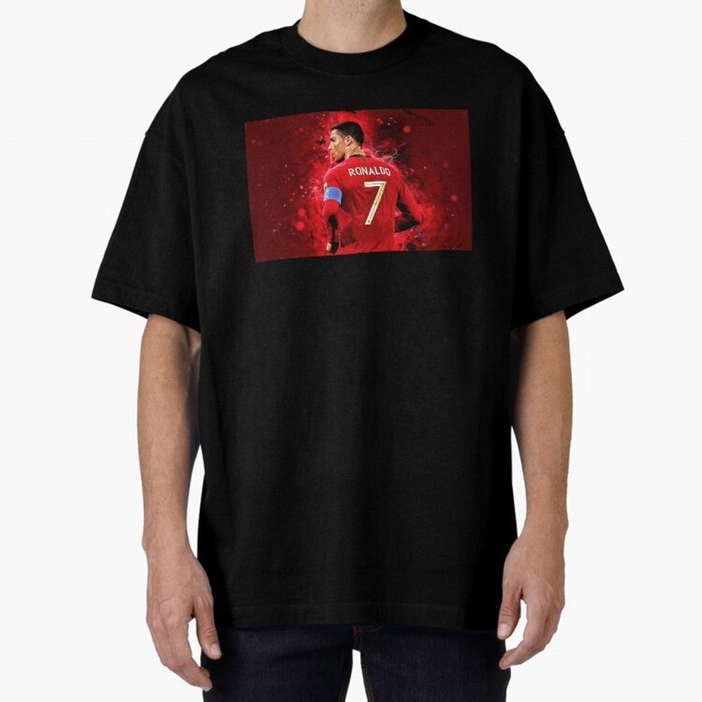 Cristiano Ronaldo Oversized T-Shirt Show Match Day Excitement for FIFA World Cup 2026 USA Canada Mexico Spirit, Built around England, Messi, Sports Nostalgia, International Competition, Famous Players and Unforgettable Victories; Made for