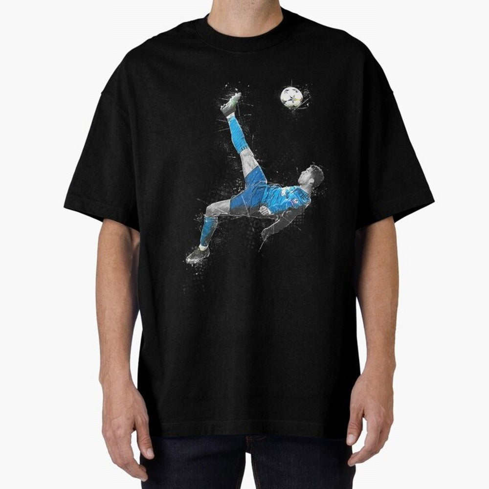 Cristiano Ronaldo Cristiano Ronaldo Oversized T-Shirt Represent Football Lovers during FIFA World Cup 2026 Group Stage for Fans of Mbappe and Neymar and Brazil, Bringing Vintage Soccer Flavor, Modern Football Stars, National Flags and Final Night