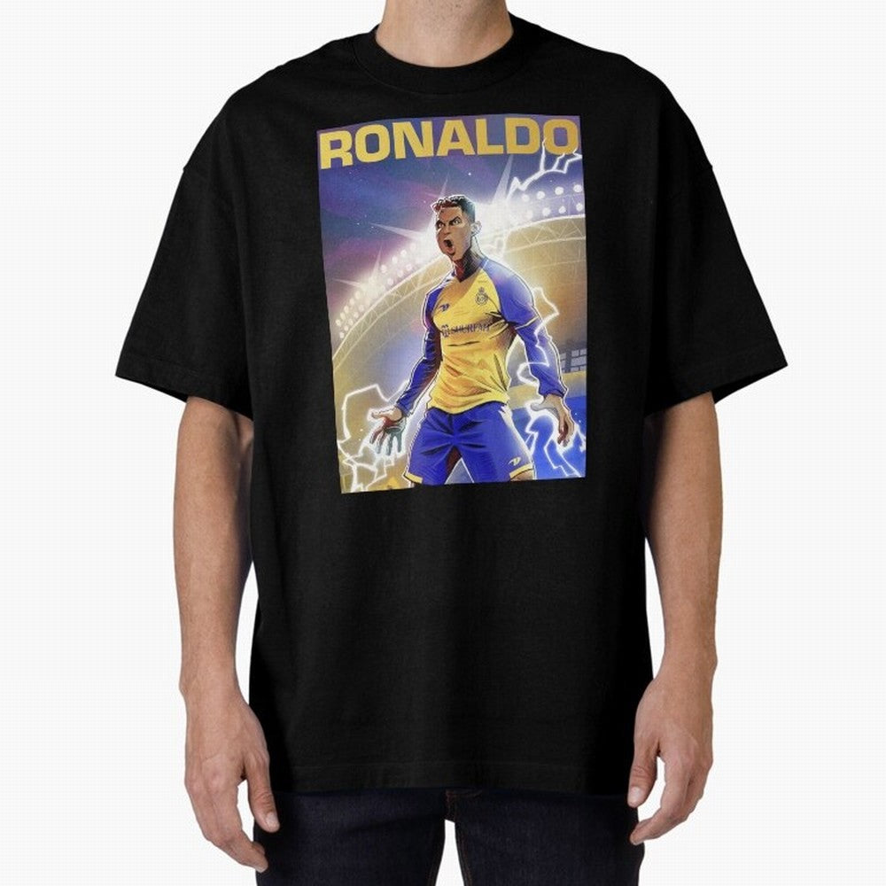 Ronaldo Al-Nassr Football Club - Oversized T-Shirt Bring Home Match Day Hype around FIFA World Cup 2026, Mbappe, Argentina and Brazil, Stadium Chants, National Pride, Trophy Dreams and Unforgettable Football Memories; Built for Supporters Chasing