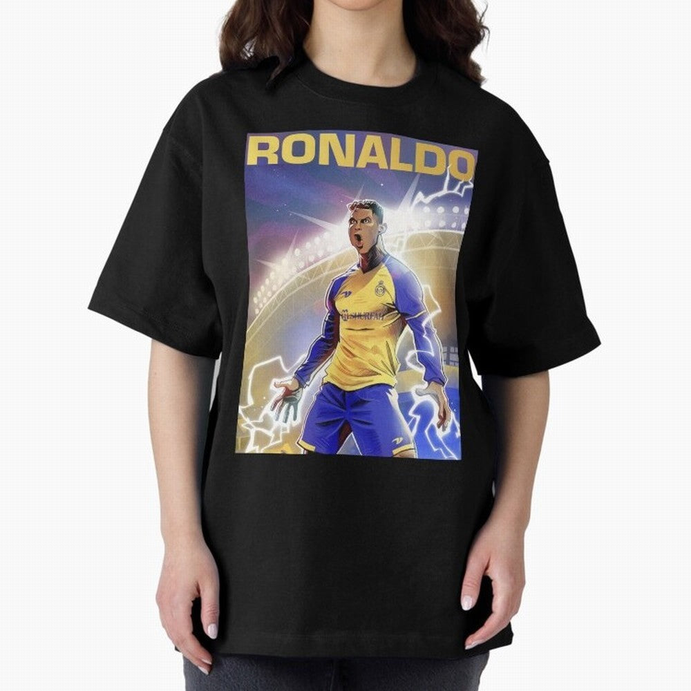 Ronaldo Al-Nassr Football Club - Oversized T-Shirt Bring Home Match Day Hype around FIFA World Cup 2026, Mbappe, Argentina and Brazil, Stadium Chants, National Pride, Trophy Dreams and Unforgettable Football Memories; Built for Supporters Chasing