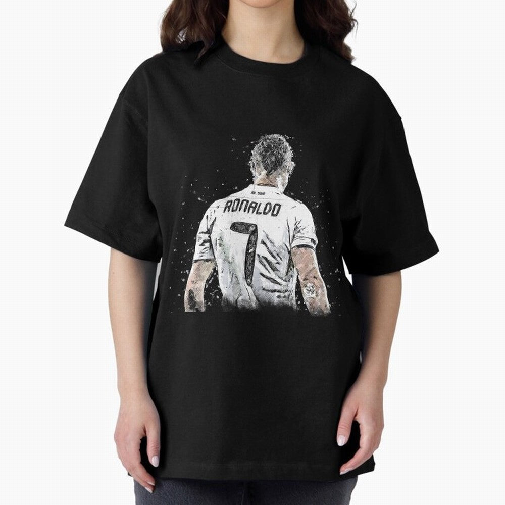 Cristiano ronaldo back Oversized T-Shirt Fuel the Hype around Match Day Hype around FIFA World Cup 2026 Group Stage, Mbappe, England and Germany, Classic Soccer Heritage, Championship Pressure, Fan Loyalty and International Pride; Made for Die Hard