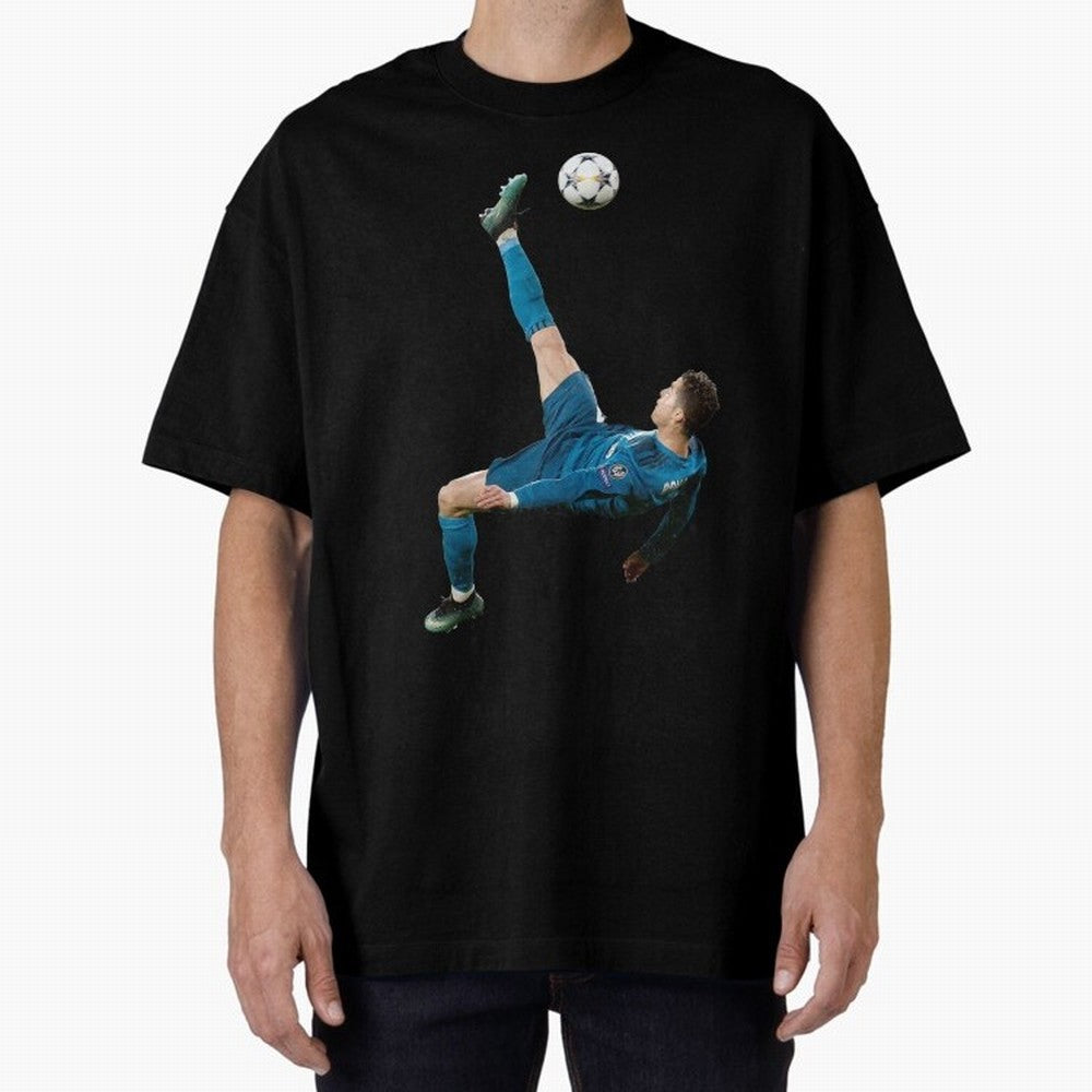 CRISTIANO RONALDO BICYCLE KICK Classic Oversized T-Shirt Join Supporters Worldwide for Match Day Hype around FIFA World Cup 2026, Haaland and Mbappe, Portugal, Spain and Germany, Football Festival Excitement, Trophy Ambitions, Country Rivalries and
