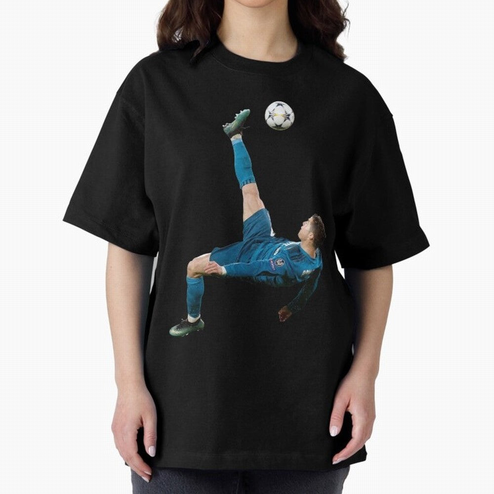CRISTIANO RONALDO BICYCLE KICK Classic Oversized T-Shirt Join Supporters Worldwide for Match Day Hype around FIFA World Cup 2026, Haaland and Mbappe, Portugal, Spain and Germany, Football Festival Excitement, Trophy Ambitions, Country Rivalries and