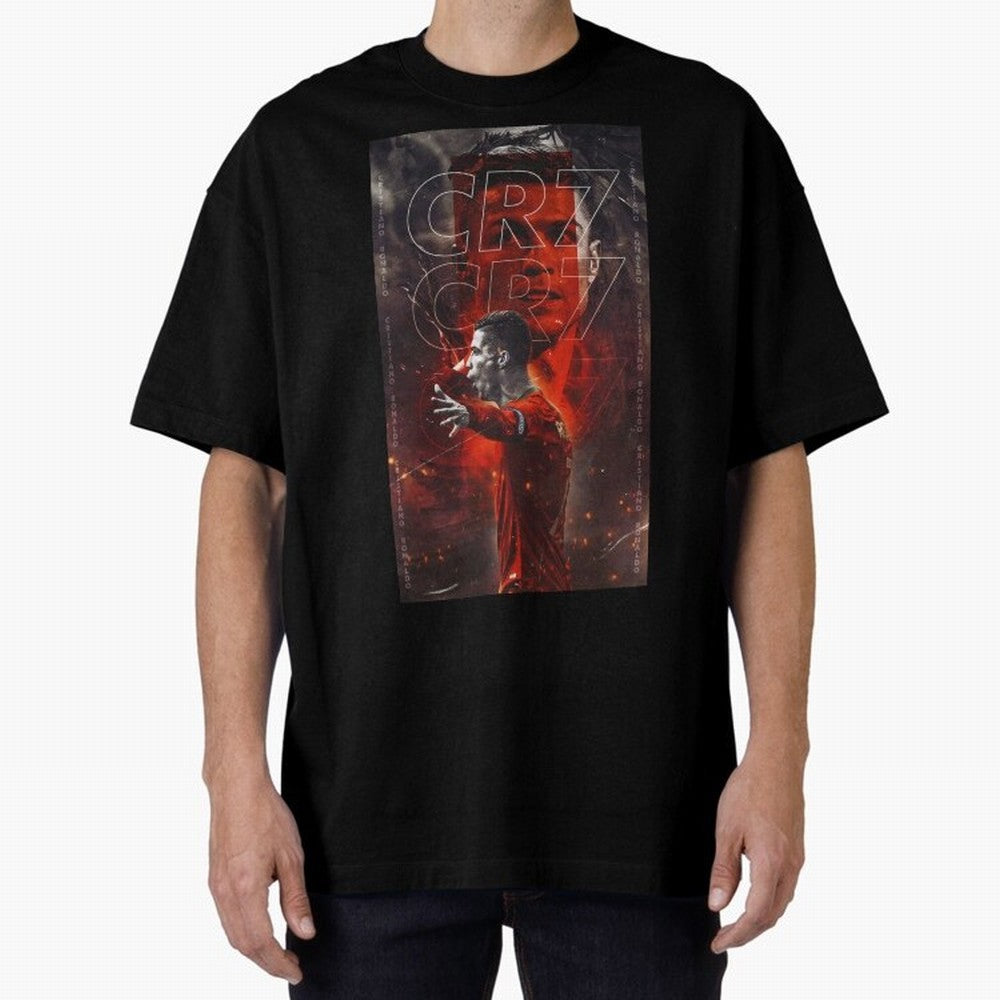Cristiano Ronaldo Art Oversized T-Shirt Celebrate the Stars of Match Day Hype around FIFA World Cup 2026 USA Canada Mexico, Mbappe, Netherlands, Classic Soccer Heritage, Championship Pressure, Fan Loyalty and International Pride; Perfect for