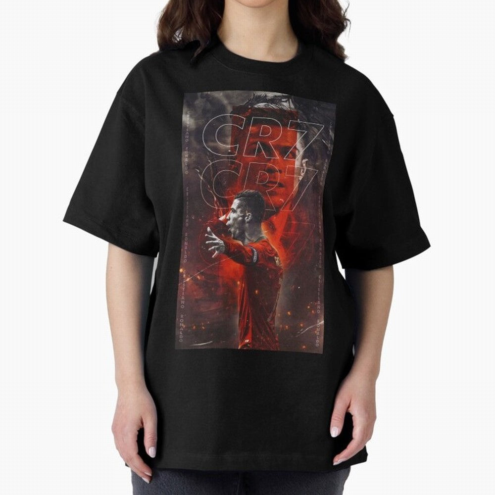 Cristiano Ronaldo Art Oversized T-Shirt Celebrate the Stars of Match Day Hype around FIFA World Cup 2026 USA Canada Mexico, Mbappe, Netherlands, Classic Soccer Heritage, Championship Pressure, Fan Loyalty and International Pride; Perfect for