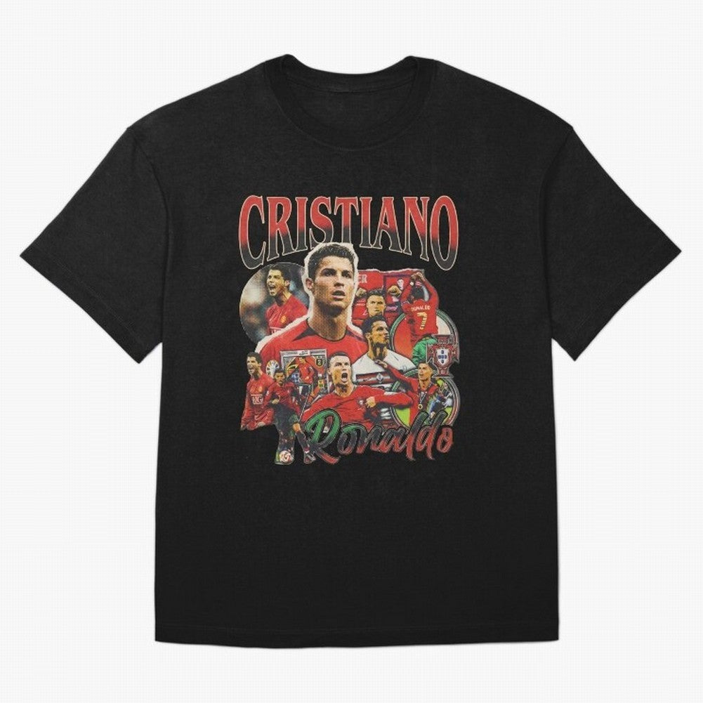 Retro Cristiano Ronaldo Oversized T-Shirt Back Your Heroes with Match Day Hype around FIFA World Cup 2026 USA Canada Mexico, Mbappe, Portugal, Spain and Germany, Global Supporter Spirit, Legendary Goals, National Colors and Tournament Celebration;