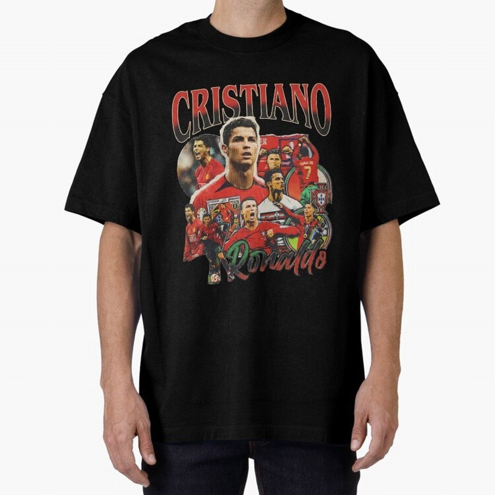 Retro Cristiano Ronaldo Oversized T-Shirt Back Your Heroes with Match Day Hype around FIFA World Cup 2026 USA Canada Mexico, Mbappe, Portugal, Spain and Germany, Global Supporter Spirit, Legendary Goals, National Colors and Tournament Celebration;
