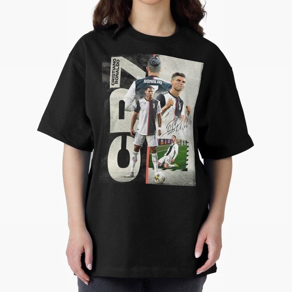 Cristiano Ronaldo Goals in Juventus special design ,Ronaldo Gift Idea, Ronaldo Footballer , Football Oversized T-Shirt Bring Retro Soccer Energy to Global Football Passion for FIFA World Cup 2026, Made for Haaland and Mbappe, France, Sports