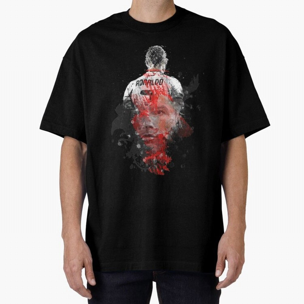 Cristiano Ronaldo Cristiano Ronaldo Oversized T-Shirt Showcase FIFA World Cup 2026 USA Canada Mexico Spirit, Centered on Germany, Mbappe and Neymar, Vintage Soccer Flavor, Modern Football Stars, National Flags and Final Night Emotion; Ideal for