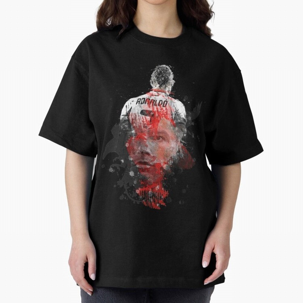 Cristiano Ronaldo Cristiano Ronaldo Oversized T-Shirt Showcase FIFA World Cup 2026 USA Canada Mexico Spirit, Centered on Germany, Mbappe and Neymar, Vintage Soccer Flavor, Modern Football Stars, National Flags and Final Night Emotion; Ideal for