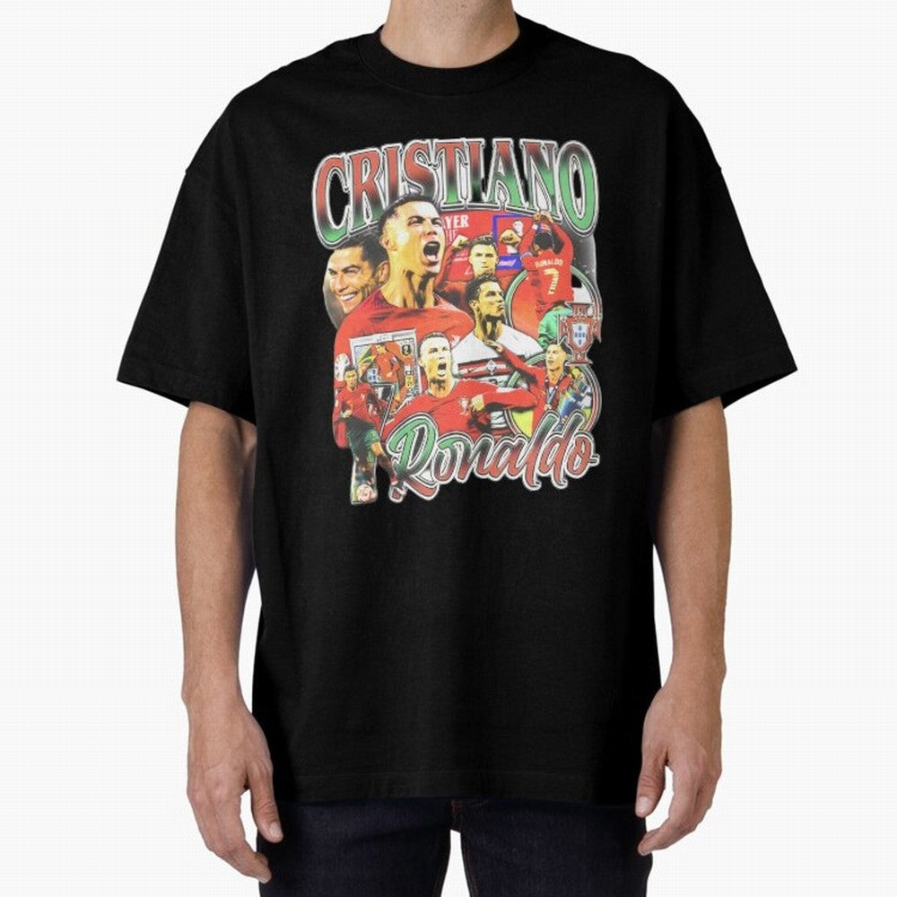 Cristiano Ronaldo Graphic Shirt Oversized T-Shirt Support FIFA World Cup 2026 USA Canada Mexico for Fans of Messi, Neymar and Mbappe and France and Portugal, Bringing Sports Nostalgia, International Competition, Famous Players and Unforgettable