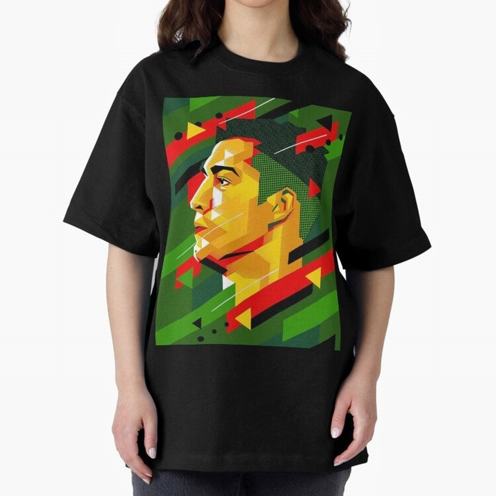 Cristiano Ronaldo Oversized T-Shirt Support Iconic Players in Global Football Passion for FIFA World Cup 2026, Celebrating Messi and Cristiano Ronaldo, Germany, Match Day Excitement, Supporter Culture, Golden Goals and Global Football Passion;