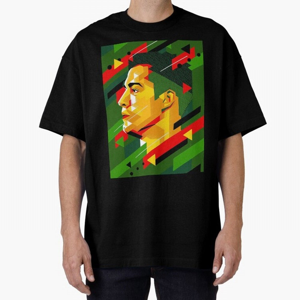 Cristiano Ronaldo Oversized T-Shirt Support Iconic Players in Global Football Passion for FIFA World Cup 2026, Celebrating Messi and Cristiano Ronaldo, Germany, Match Day Excitement, Supporter Culture, Golden Goals and Global Football Passion;