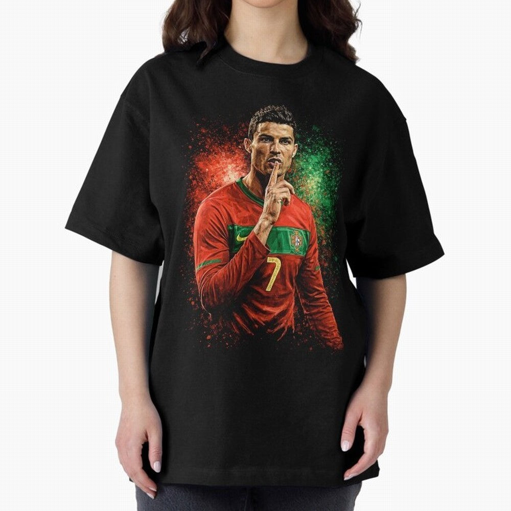 Cristiano Ronaldo Football Legend Oversized T-Shirt Show Support during FIFA World Cup 2026 Group Stage for Fans of Cristiano Ronaldo, Haaland and CR7 and Germany, Bringing Match Day Excitement, Supporter Culture, Golden Goals and Global Football