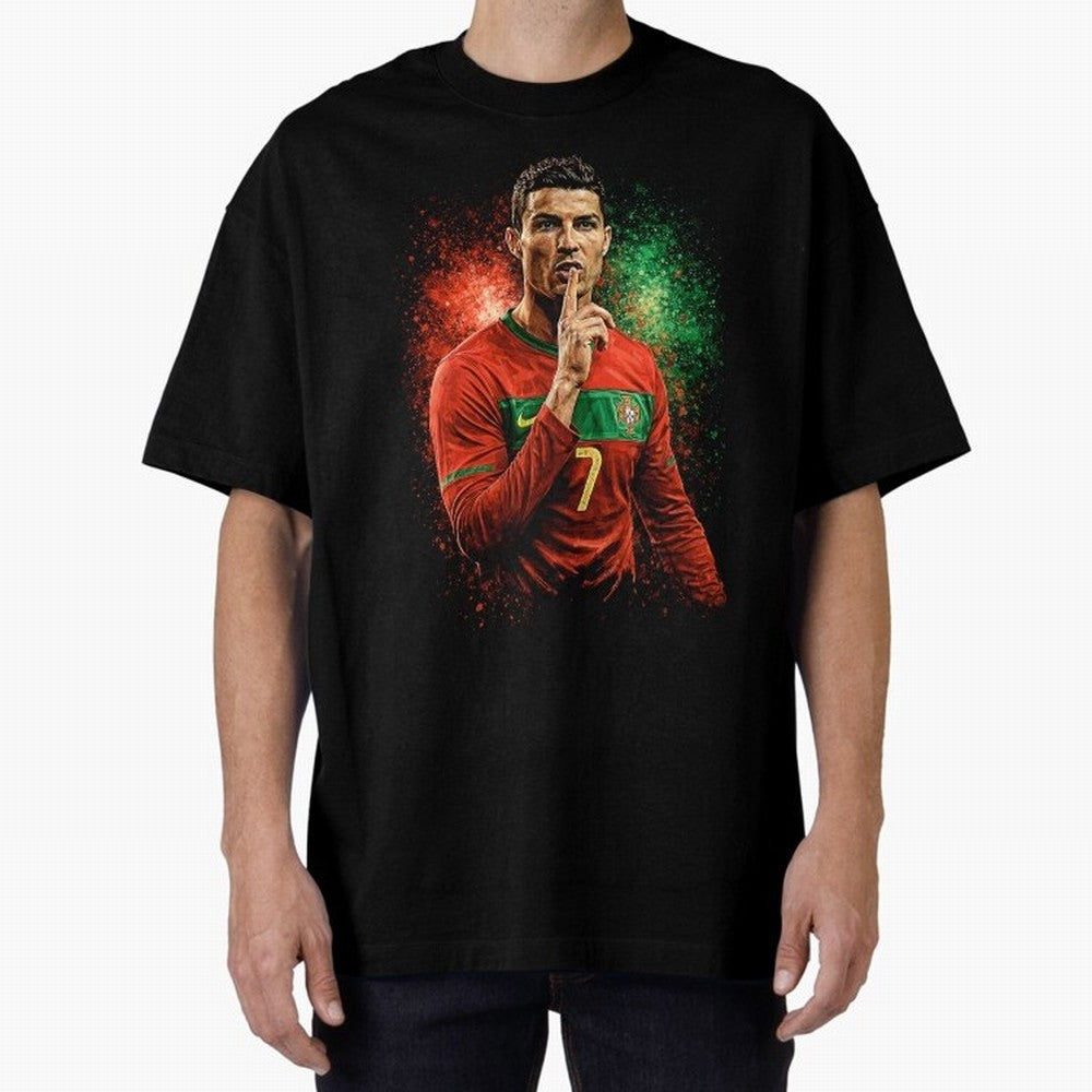 Cristiano Ronaldo Football Legend Oversized T-Shirt Show Support during FIFA World Cup 2026 Group Stage for Fans of Cristiano Ronaldo, Haaland and CR7 and Germany, Bringing Match Day Excitement, Supporter Culture, Golden Goals and Global Football