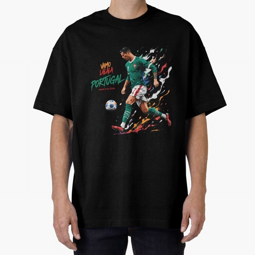 Portugal CR7 Fan World Cup 26 Oversized T-Shirt Remember Iconic Moments from FIFA World Cup 2026 Group Stage Spirit, Filled with Argentina, Messi and Cristiano Ronaldo, Stadium Chants, National Pride, Trophy Dreams and Unforgettable Football