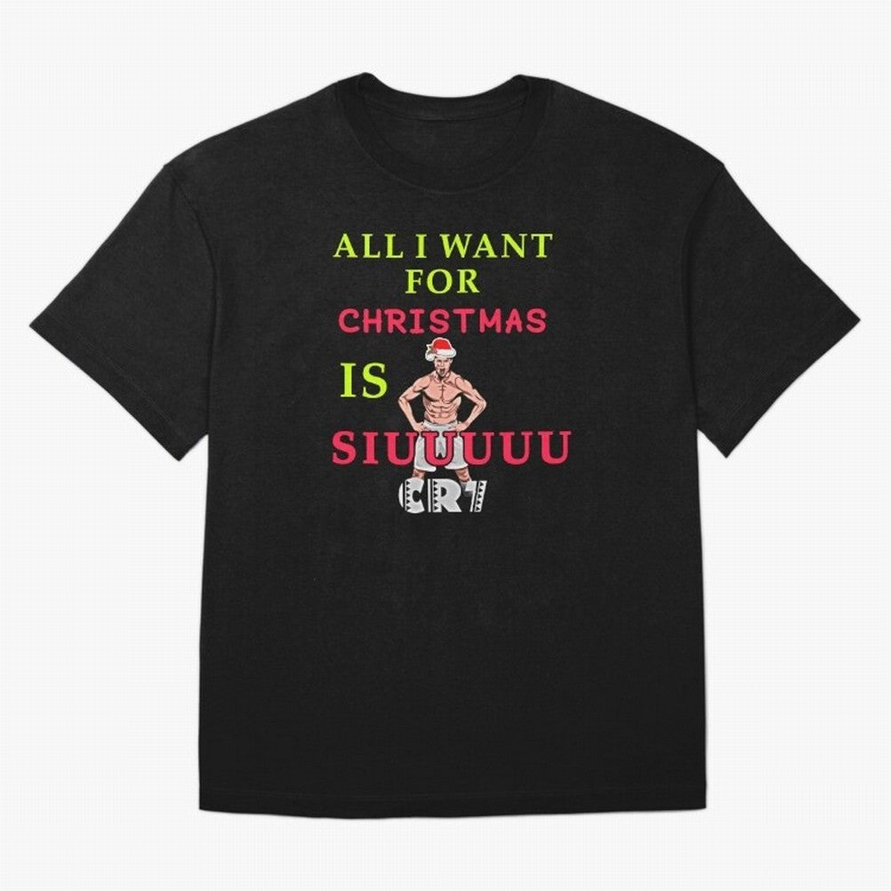 All i want for christmas is siuuu Oversized T-Shirt Celebrate Classic Football Spirit in FIFA World Cup 2026 USA Canada Mexico Built around CR7 and Messi, Germany Energy, Vintage Soccer Flavor, Modern Football Stars, National Flags and Final Night