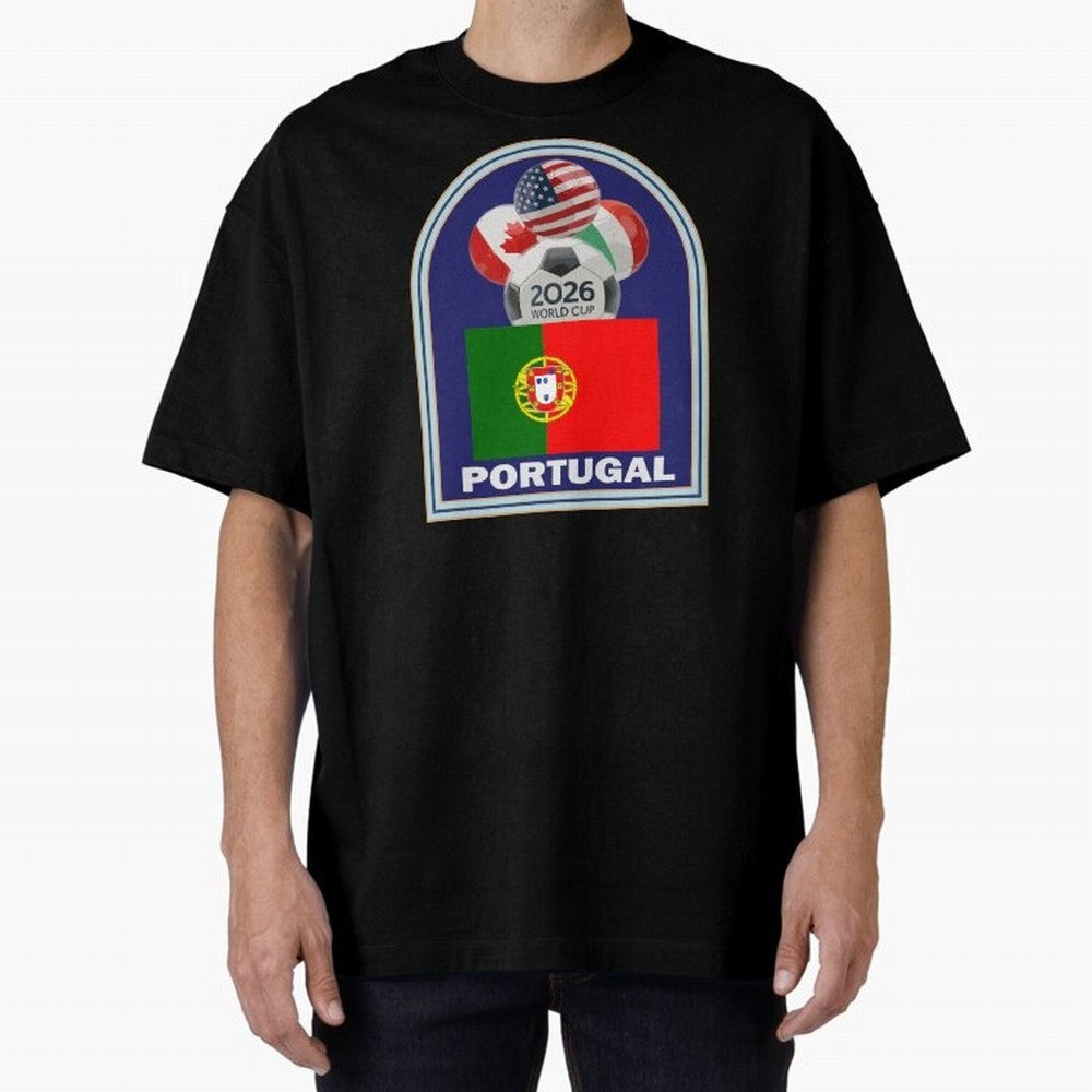 Portugal 2026 Soccer T-shirt Oversized T-Shirt Carry National Pride through FIFA World Cup 2026 Spirit, Inspired by England, Messi, Game Day Rituals, Football Legends, Country Pride and the Road to the Final; Created for Match Day Parties, Soccer