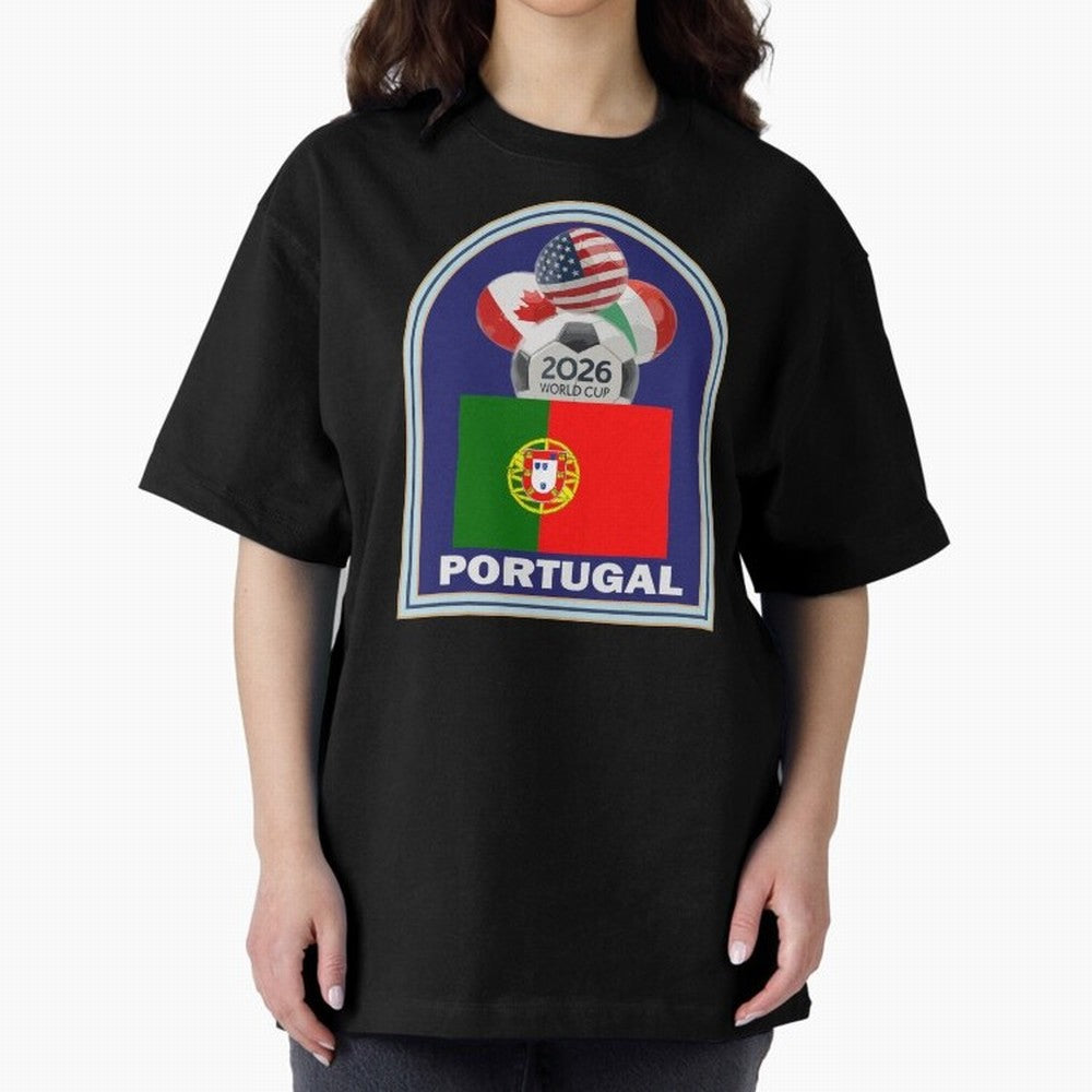 Portugal 2026 Soccer T-shirt Oversized T-Shirt Carry National Pride through FIFA World Cup 2026 Spirit, Inspired by England, Messi, Game Day Rituals, Football Legends, Country Pride and the Road to the Final; Created for Match Day Parties, Soccer