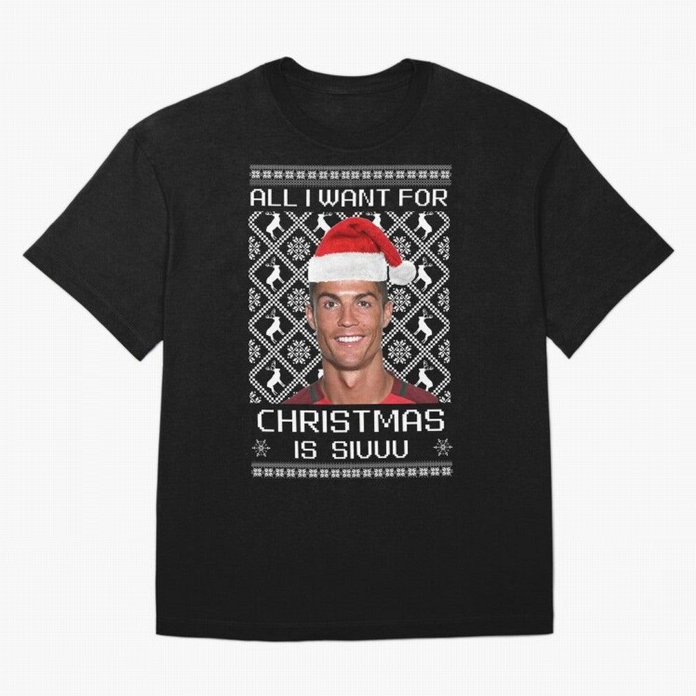 cristiano ronaldo siuuu christmas sweater Oversized T-Shirt Celebrate Football Heritage in FIFA World Cup 2026 USA Canada Mexico Made for Messi, Argentina and Brazil Energy, Sports Nostalgia, International Competition, Famous Players and