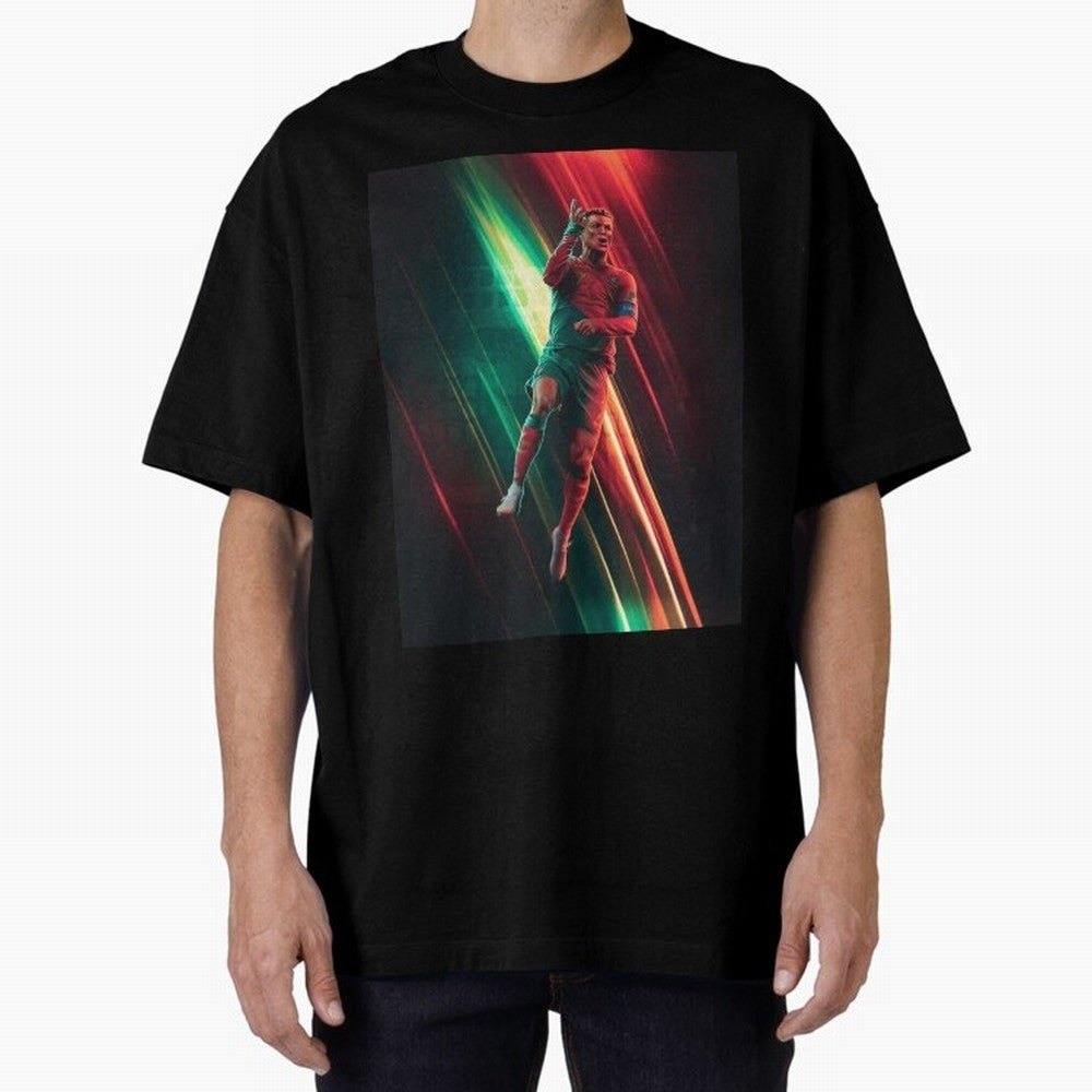 Cristiano Ronaldo Oversized T-Shirt Feel the Heartbeat of FIFA World Cup 2026 USA Canada Mexico Highlighting CR7, England, France and Netherlands Energy, Championship Spirit, Famous Goals, Roaring Crowds and International Football Unity; Perfect