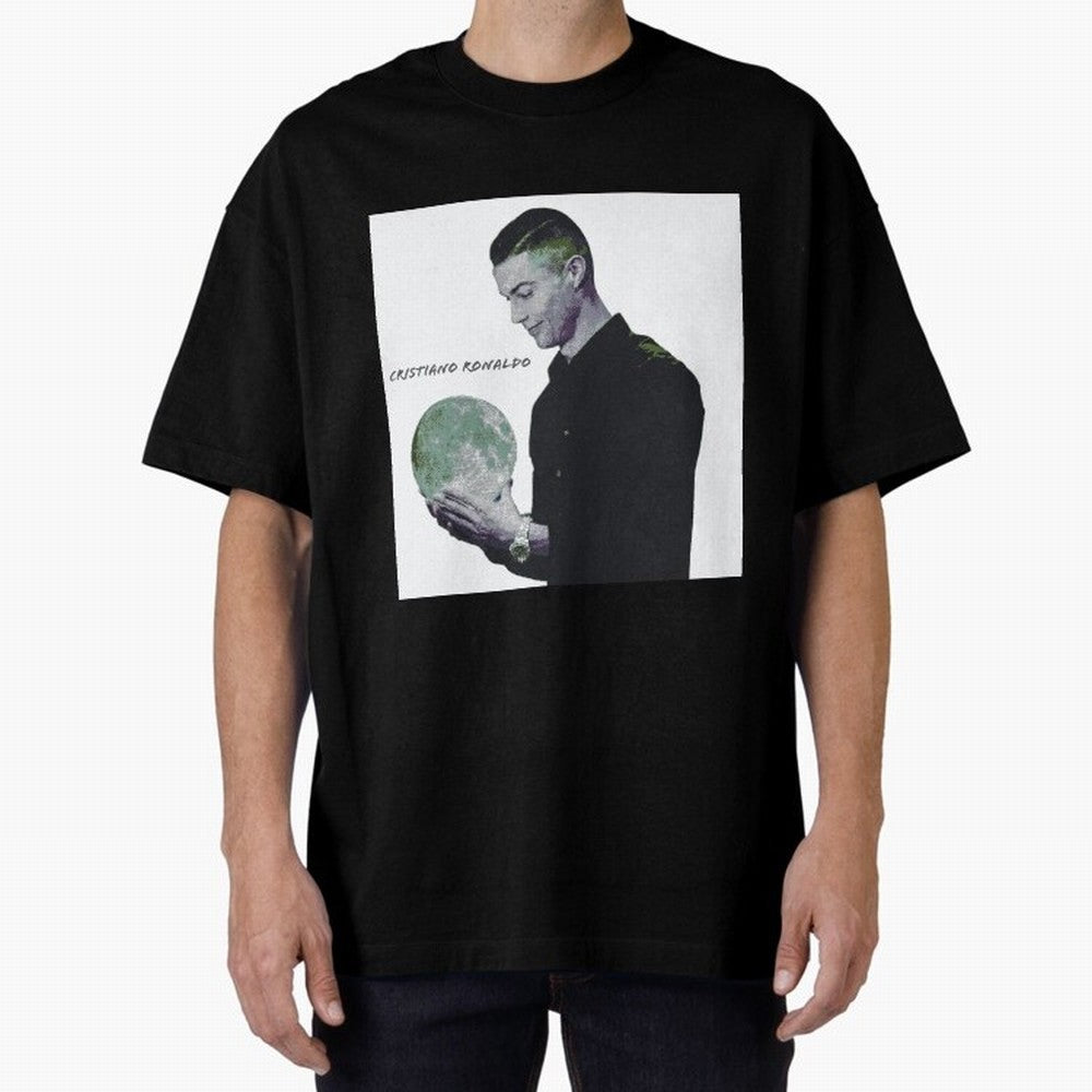 Cristiano Ronaldo art illustration. Cristiano Ronaldo sketch art Oversized T-Shirt Celebrate Unforgettable Nights in Global Football Passion for FIFA World Cup 2026, Capturing Mbappe, Argentina and Brazil, Stadium Chants, National Pride, Trophy