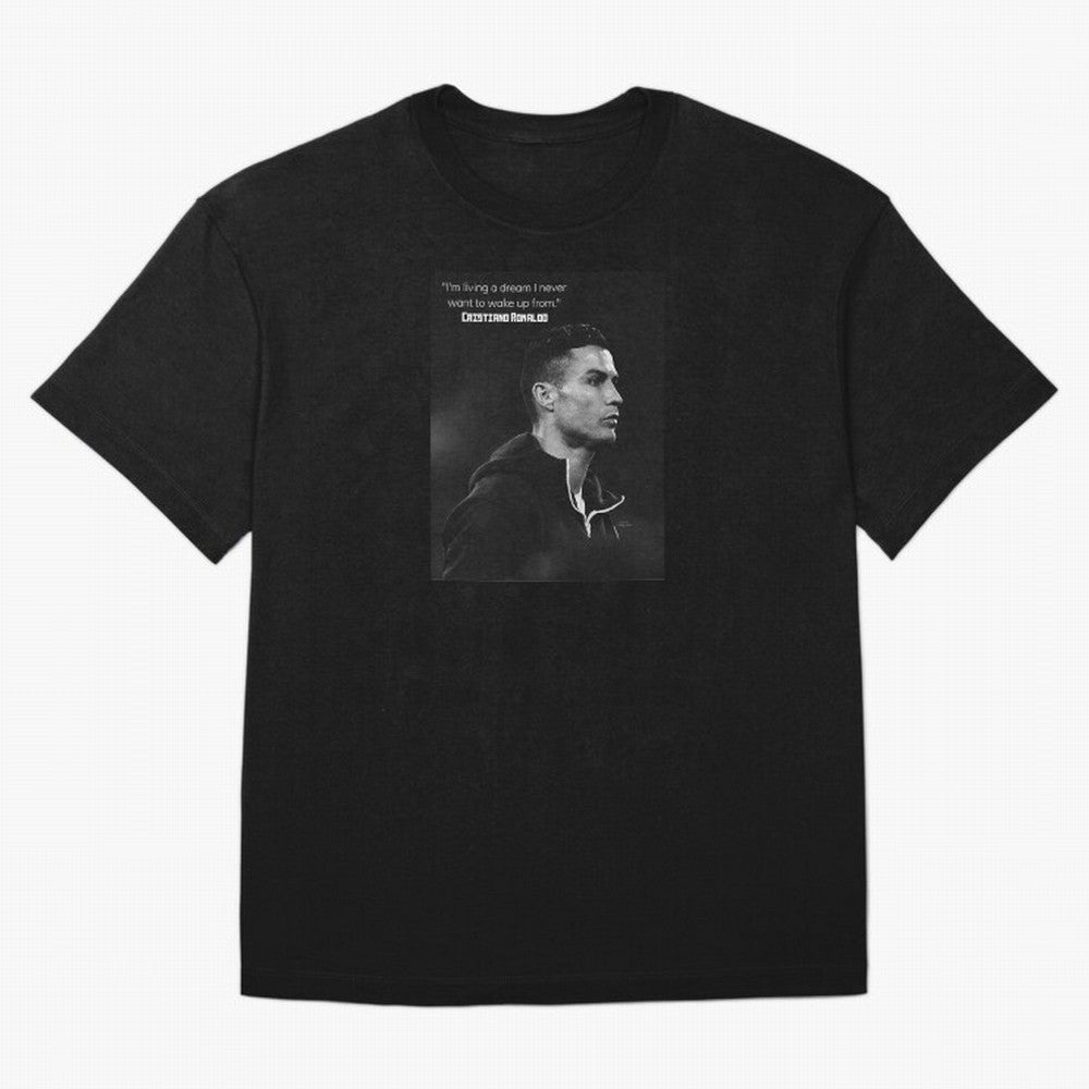 Cristiano Ronaldo motivational quote Oversized T-Shirt Elevate Match Day Hype around FIFA World Cup 2026, Cristiano Ronaldo, Argentina and Brazil, Stadium Memories, Football Loyalty, International Chants and Championship Tradition; Created for