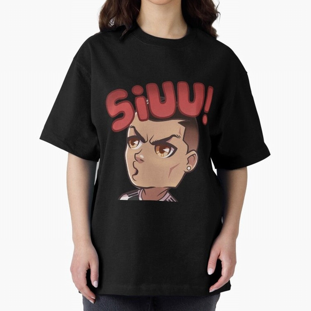 Cristiano Ronaldo Siuuu Oversized T-Shirt Cheer for Match Day Hype around FIFA World Cup 2026 USA Canada Mexico, Cristiano Ronaldo, Haaland and CR7, Argentina, Sports Nostalgia, International Competition, Famous Players and Unforgettable Victories;