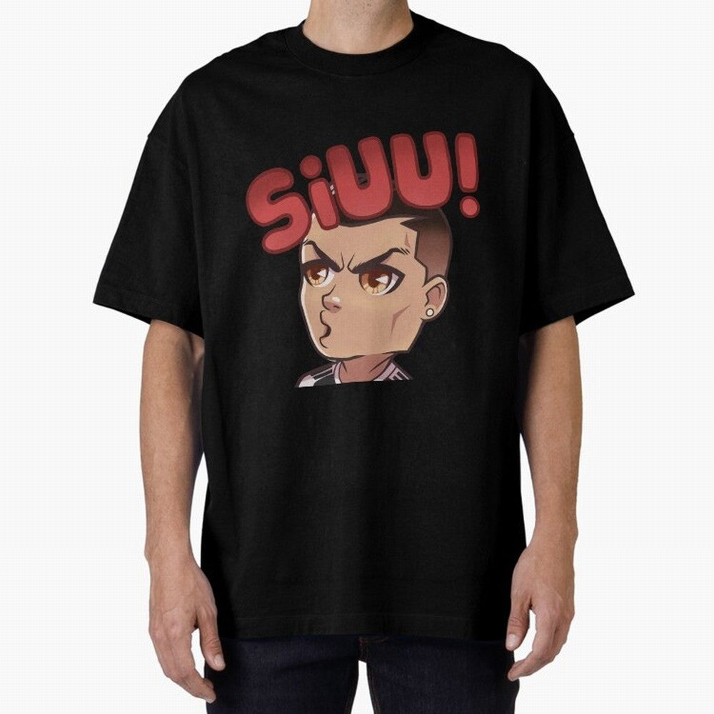 Cristiano Ronaldo Siuuu Oversized T-Shirt Cheer for Match Day Hype around FIFA World Cup 2026 USA Canada Mexico, Cristiano Ronaldo, Haaland and CR7, Argentina, Sports Nostalgia, International Competition, Famous Players and Unforgettable Victories;