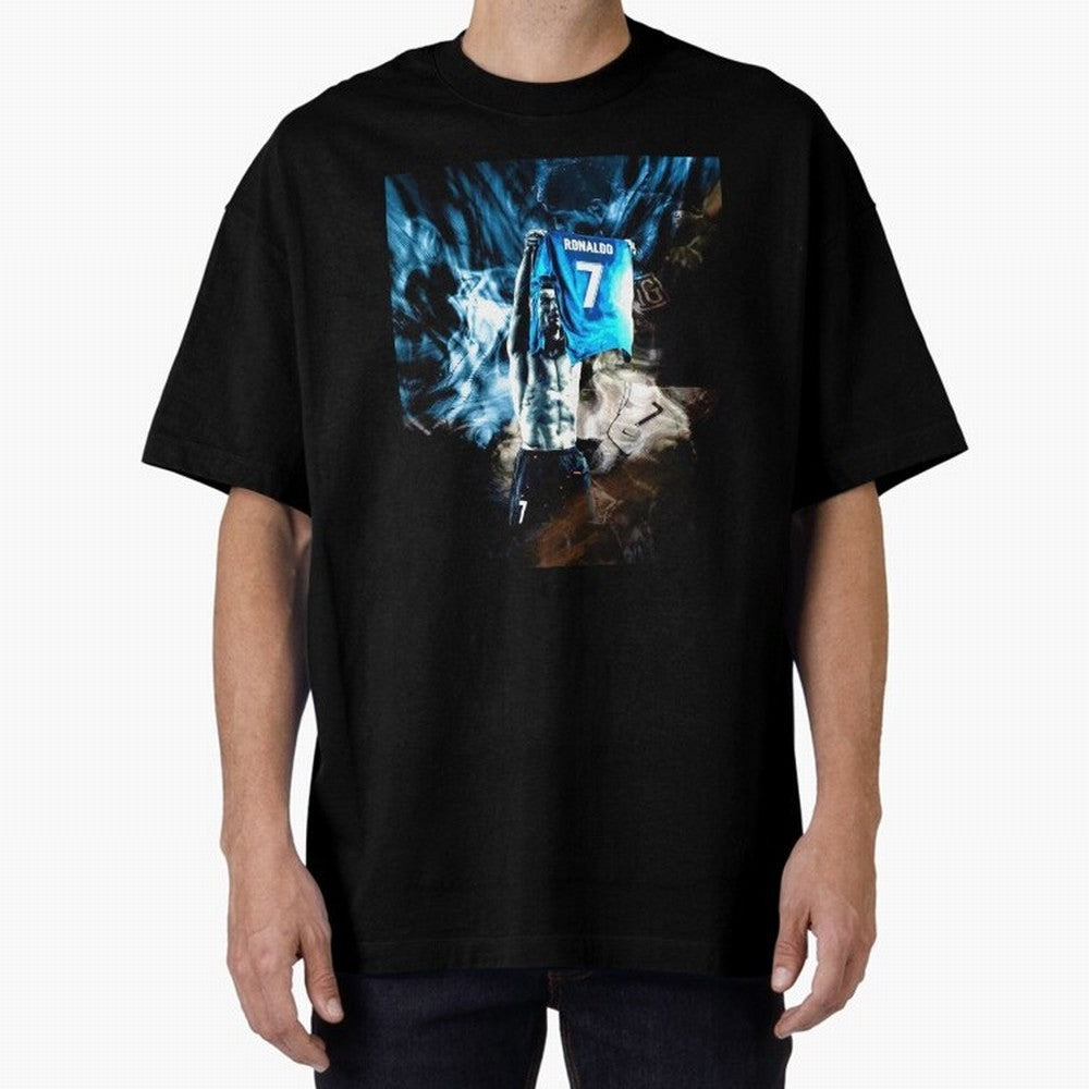 Cristiano Ronaldo Graphic Oversized T-Shirt Make Every Kick Count in the FIFA World Cup 2026 Journey through Mbappe Highlights, France Pride, Tournament Hype, Historic Matchups, Family Viewing Parties and Global Sports Pride; Made for Die Hard