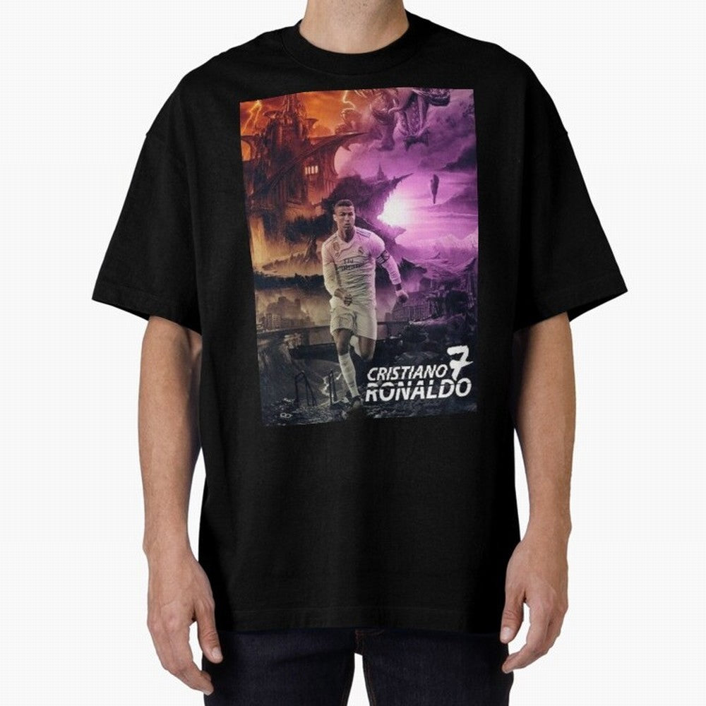 Cristiano Ronaldo | CR7 Design Oversized T-Shirt Remember the FIFA World Cup 2026 Group Stage Journey through Mbappe and Neymar Highlights, France and Portugal Pride, Game Day Rituals, Football Legends, Country Pride and the Road to the Final;