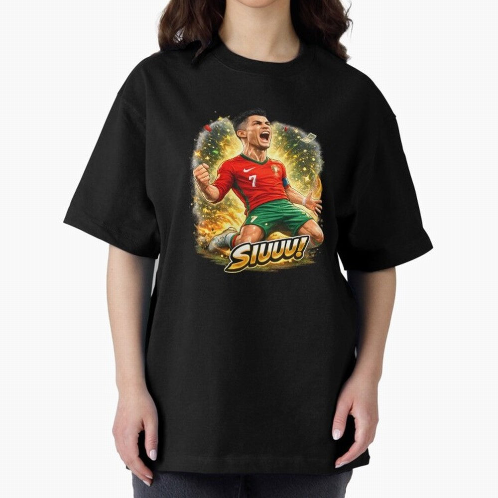 CR7 SIUUU Celebration Cartoon ¨C Legendary Football Goal Celebration Oversized T-Shirt Celebrate Global Passion for FIFA World Cup 2026 USA Canada Mexico Filled with Mbappe, Germany Energy, Tournament Hype, Historic Matchups, Family Viewing Parties