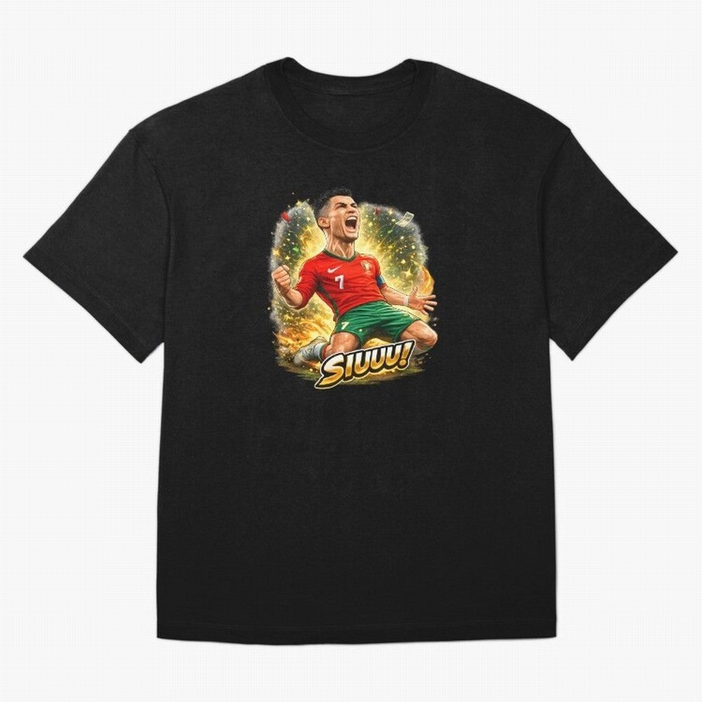 CR7 SIUUU Celebration Cartoon ¨C Legendary Football Goal Celebration Oversized T-Shirt Celebrate Global Passion for FIFA World Cup 2026 USA Canada Mexico Filled with Mbappe, Germany Energy, Tournament Hype, Historic Matchups, Family Viewing Parties