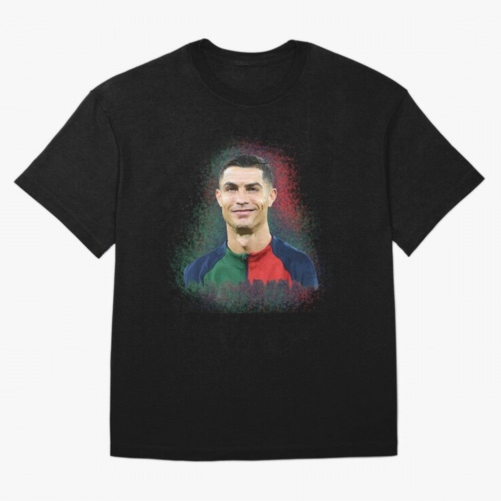 Cristiano Ronaldo digital art Oversized T-Shirt Mark FIFA World Cup 2026 Group Stage Spirit, Connected to Brazil, Portugal and Argentina, Mbappe and Neymar, Classic Soccer Heritage, Championship Pressure, Fan Loyalty and International Pride; Made