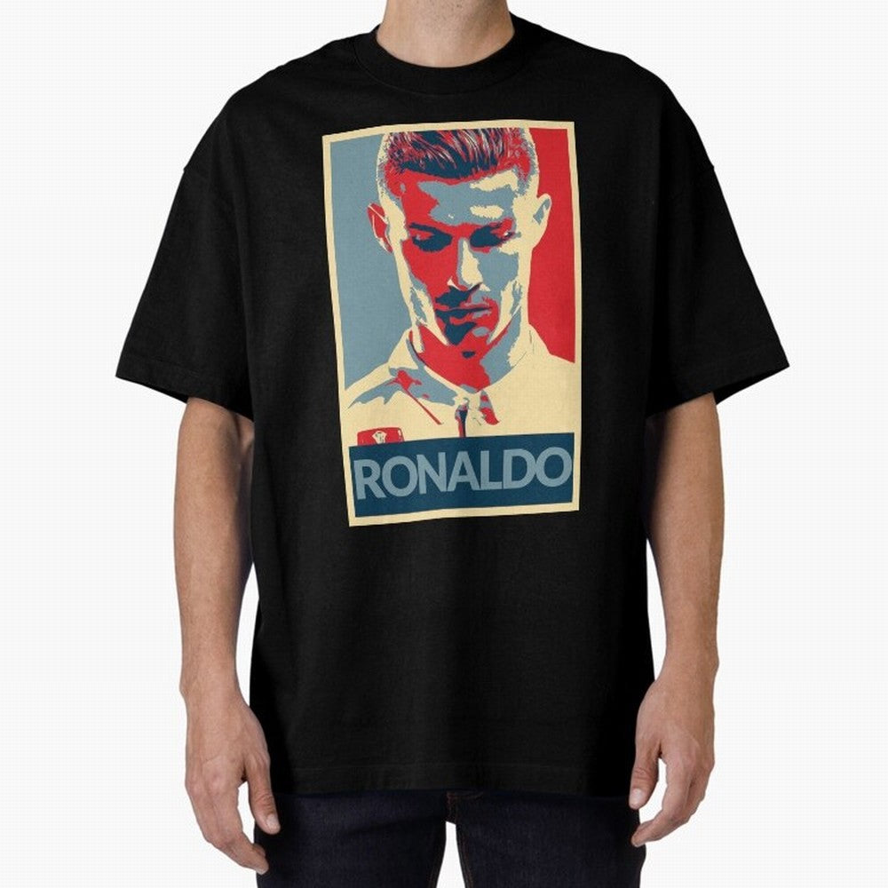 Cristiano Ronaldo Oversized T-Shirt Celebrate Supporters United by FIFA World Cup 2026 for Fans of Mbappe and Neymar and France and Portugal, Bringing Football Festival Excitement, Trophy Ambitions, Country Rivalries and Star Player Buzz; Ideal for