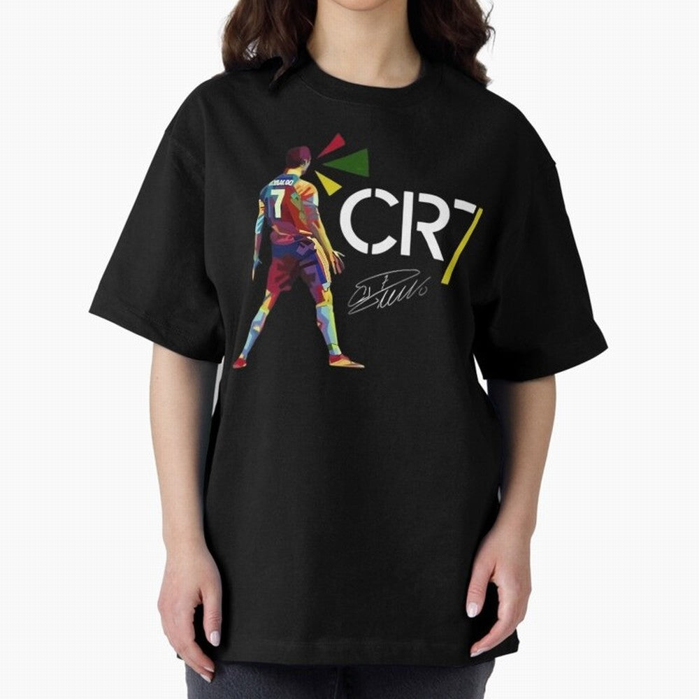 Cr7 Cristiano Ronaldo Signature Oversized T-Shirt Make Every Kick Count in Match Day Hype around FIFA World Cup 2026, Haaland, Portugal, Spain and Germany, Match Day Excitement, Supporter Culture, Golden Goals and Global Football Passion; Great for