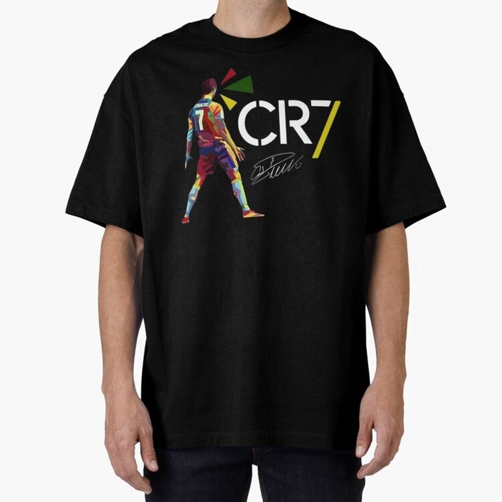 Cr7 Cristiano Ronaldo Signature Oversized T-Shirt Make Every Kick Count in Match Day Hype around FIFA World Cup 2026, Haaland, Portugal, Spain and Germany, Match Day Excitement, Supporter Culture, Golden Goals and Global Football Passion; Great for