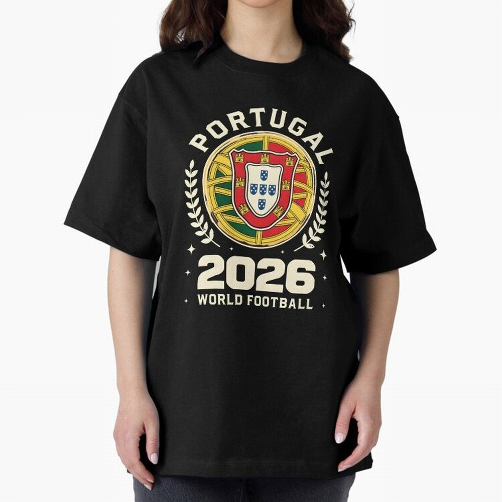 Portugal 2026 World Football Oversized T-Shirt Join the Global Buzz around the FIFA World Cup 2026 Group Stage Journey through Neymar, Haaland and Cristiano Ronaldo Highlights, Portugal Pride, Stadium Chants, National Pride, Trophy Dreams and